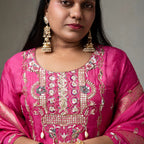 Gulbahar – Pink Sequin Embroidered Festive Suit Set with Zari Woven Dupatta