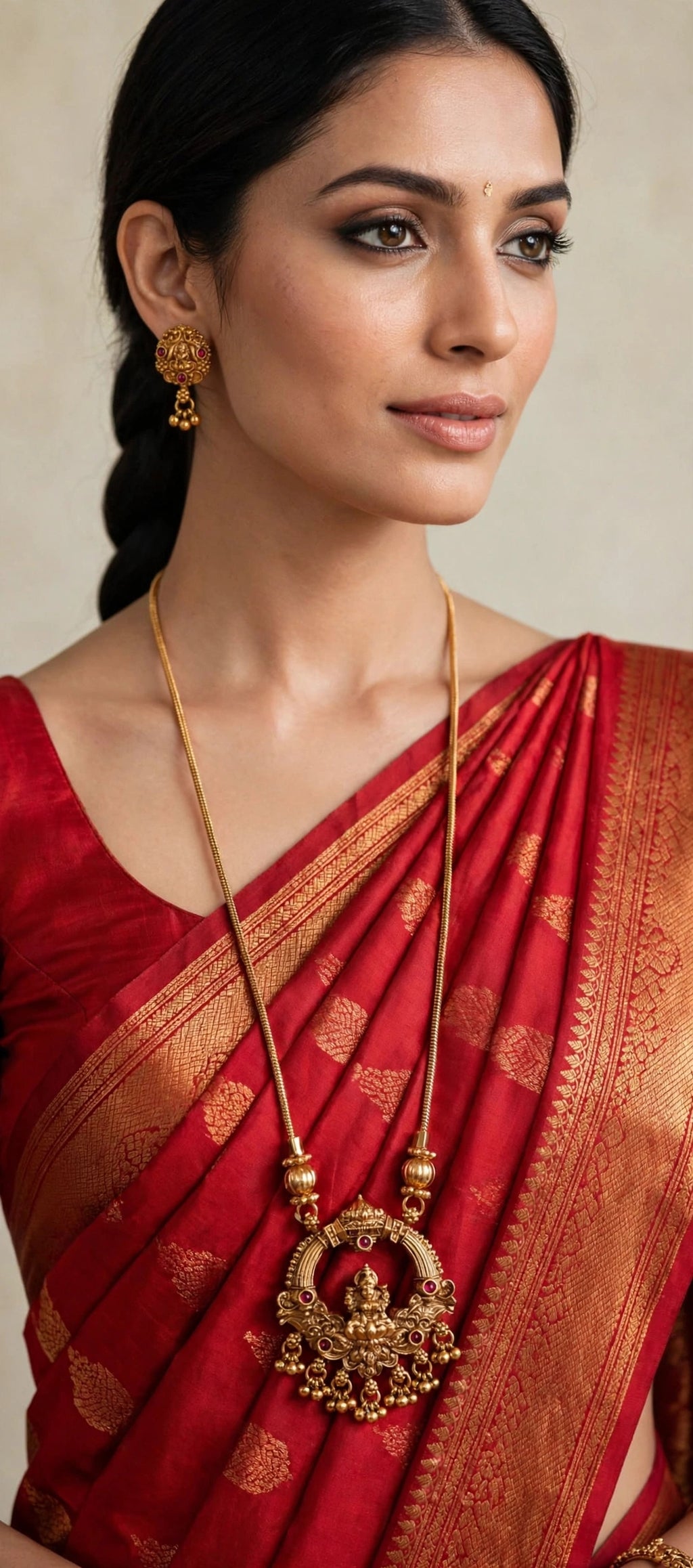 Lakshmi Arch Pendant Long Chain Set