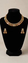 Mint & Blush Two-Layer Antique Choker Set