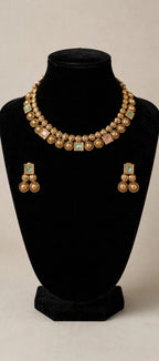 Mint & Blush Two-Layer Antique Choker Set