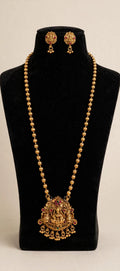 Lakshmi Temple Long Haram with Melon Bead Chain