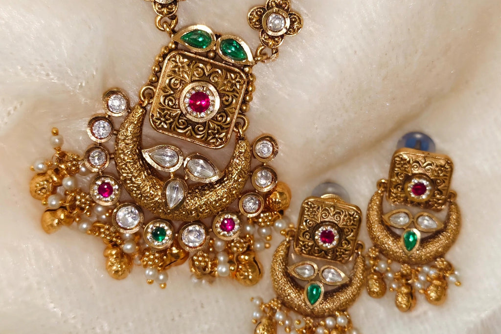 Chandbali Kundan Long Necklace Set (Rani Haar)